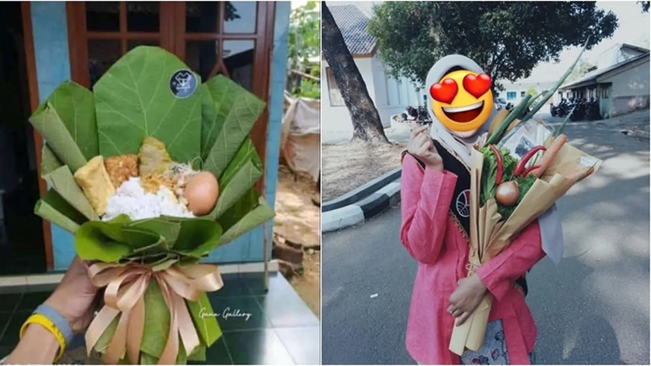 6 Buket Bunga Isi Bahan Makanan Ini Nyeleneh Banget, Bikin Tepuk Jidat