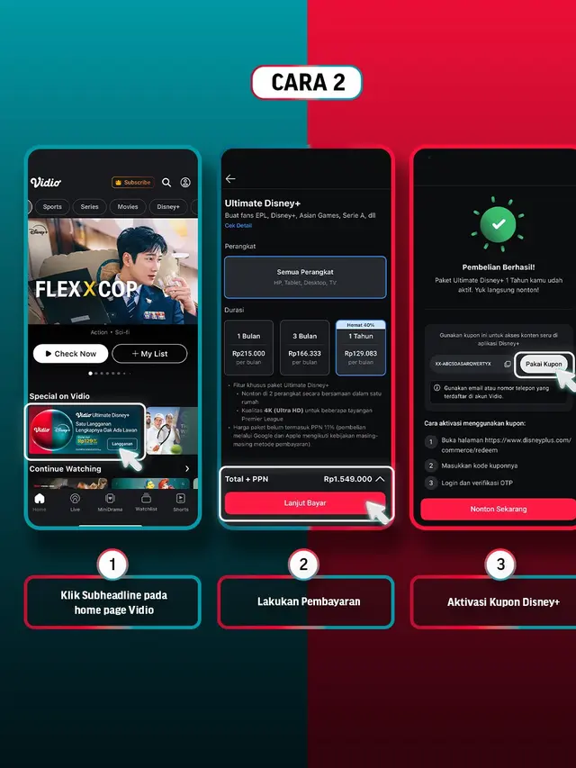Cara Langganan Disney+ di Aplikasi Vidio