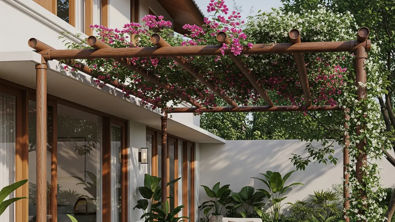 Kanopi PVC Gaya Pergola (Gemini AI)