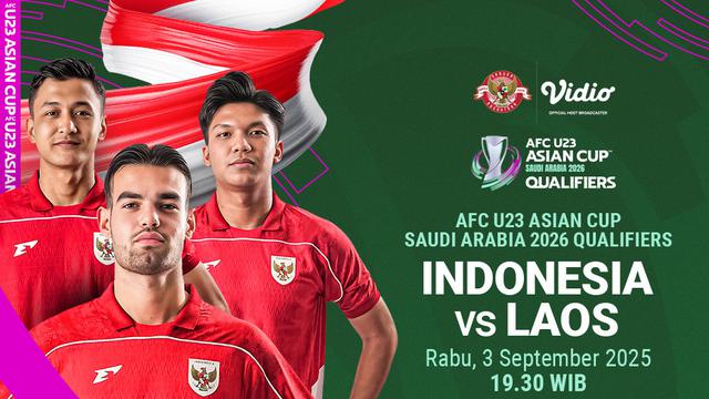 siaran langsung timnas Indonesia Kualifikasi AFC U-23 Asian Cup 2026 vs Laos eksklusif di Vidio. (dok. vidio.com)