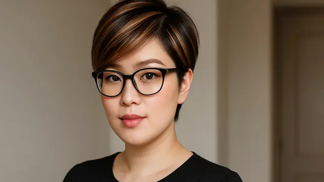 Model Rambut Pixie Cut Samping Wajah Bulat/Ilustrasi gambar oleh AI