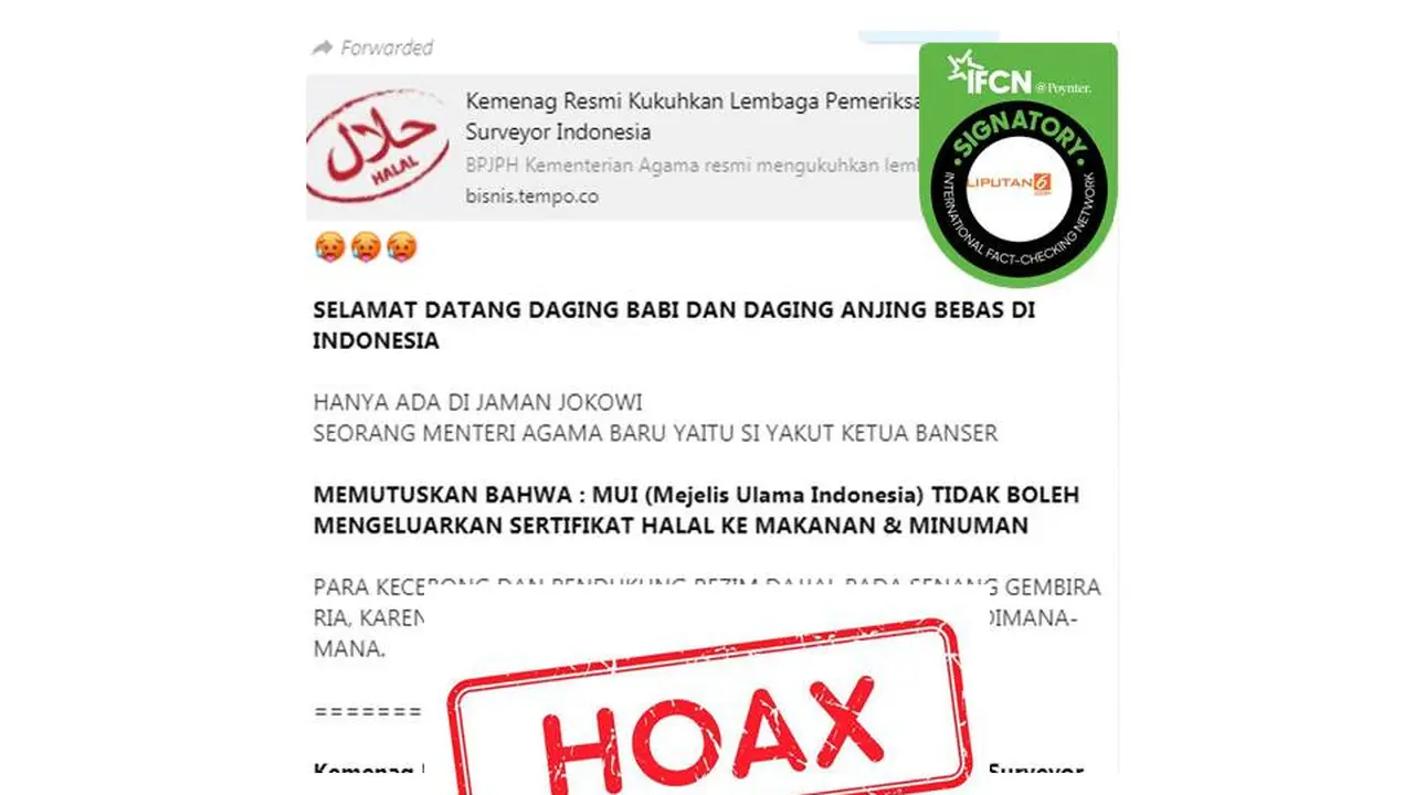 Cek Fakta Menag larang MUI keluarkan sertifikat halal