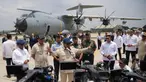 Presiden Republik Indonesia Prabowo Subianto berbicara kepada wartawan usai upacara peresmian pesawat kargo militer Airbus A400M TNI AU di Pangkalan Udara Halim Perdanakusuma di Jakarta, Senin 3 November 2025. Pesawat kargo militer Airbus A400M pertama Tentara Nasional Indonesia (TNI) Angkatan Udara (AU) secara resmi telah diterima dan diserahkan di Lanud Halim Perdanakusuma, Jakarta, pada Senin 3 November 2025. (AP Photo/Achmad Ibrahim)
