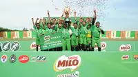 SDN 064011 Mabar berhasil keluar sebagai juara MILO Football Championship Medan. (Liputan6.com/Reza Efendi)