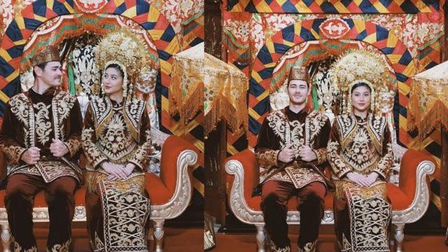 Potret Awkarin dan Abyakta Pakai Baju Adat Minangkabau. (instagram/narinkovilda/abyakta.ernoult)