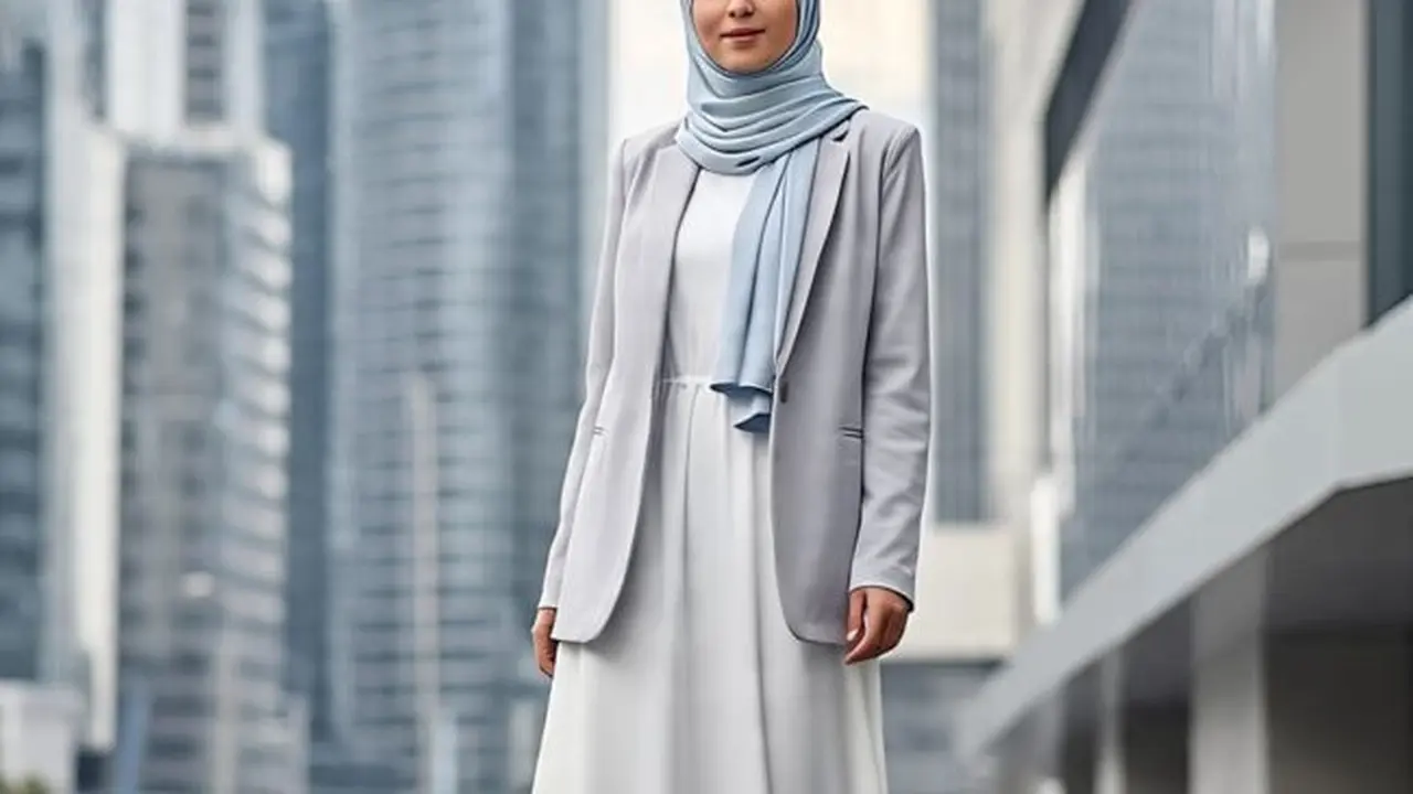 Ilustrasi Blazer dan Dress Putih (Sumber Gambar: Meta AI)