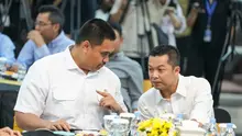 Menpora RI, Dito Ariotedjo dan wakilnya, Taufik Hidayat di Wisma Kemenpora, Selasa (22/10/2024). (Dok. Kemenpora)