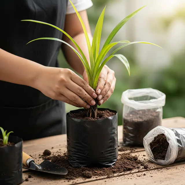 Menanam Daun Pandan di Polybag