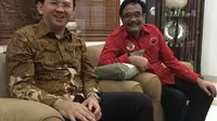 Basuki Tjahaja Purnama atau Ahok bersama Djarot Syaiful Hidyat saat berada di kediaman Ketua Umum PDIP Megawati Seokarnoputri. (Istimewa)