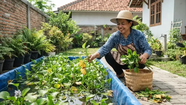 Tips Merawat Genjer Kolam Terpal  (AI Generated)