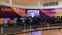 Perhelatan Formula E Jakarta 2023 menyediakan berbagai fasilitas hiburan yang dapat dimanfaatkan oleh para penggemar. Salah satunya ialah gaming arena yang terletak&nbsp;di Ancol&nbsp;Beach City Mall. (Liputan6.com/Melinda Indrasari)