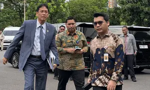 Menteri Keuangan (Menkeu) Purbaya Yudhi Sadewa di Kompleks Istana Kepresidenan Jakarta, Selasa (5/5/2026). (Foto: Liputan6.com/Lizsa Egeham).