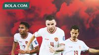 Timnas Indonesia - Marselino Ferdinan, Calvin Verdonk, Thom Haye (Bola.com/Adreanus Titus)