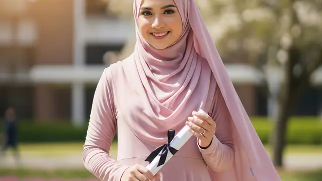 Model Gamis Wisuda Anti Gatal dan Gerah