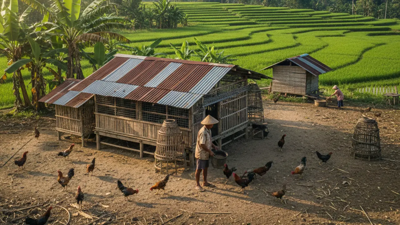 ilustrasi peternakan ayam