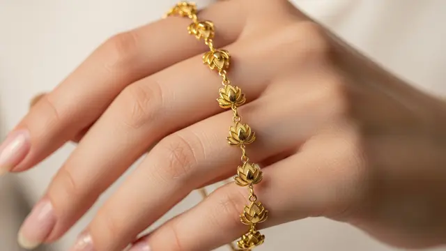 Model Gelang Emas Motif Bunga Kecil Elegan/Gemini AI
