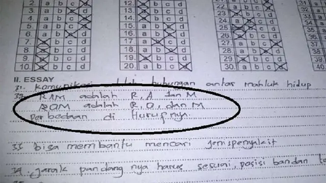 Kelewat Kreatif, 7 Jawaban Kocak Siswa Saat Kerjakan Soal Ujian