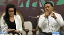 Anggota Dewan Pengawas BPJS Ketenagakerjaan Eko Darwanto saat diskusi 'MayDay dan Negara' di Senayan, Jakarta, Kamis (28/04). Menyambut 'MayDay' pelaku usaha kembali meminta UU No. 13/2003 tentang Ketenagakerjaan untuk direvisi (Liputan6.com/Johan Tallo)