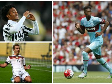 Kabar transfer terkini, Senin (18/7/2016), diwarnai niat MU mendatangkan bek muda Inggris, Reece Oxford dan keinginan Antonio Conte mengembalikan Juan Cuadrado ke Chelsea. (AFP)