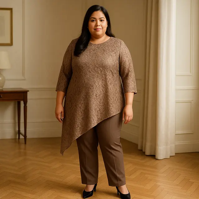 Model Tunik Brokat untuk Orang Gemuk/Ilustrasi gambar oleh AI