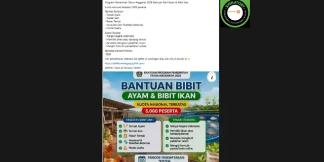 Kumpulan Hoaks Bantuan Ayam dari Pemerintah Beredar di Medsos, Cek Faktanya