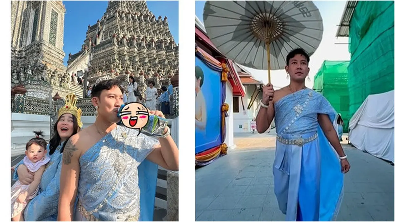 6 Potret Denny Sumargo Pakai Baju Tradisional Wanita Thailand, Jadi Pusat Perhatian