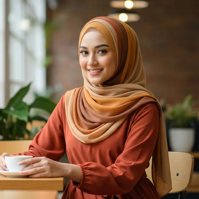 Baju Warna Bata Cocok dengan Jilbab Warna Apa