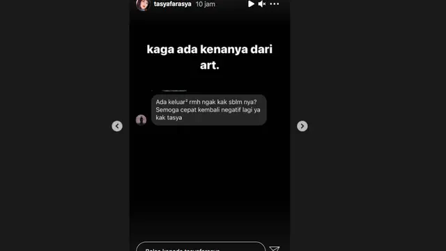 Tasya Farasya Umumkan Positif Covid-19, Tertular dari Asisten Rumah Tangganya. (instagram/tasyafarasya)