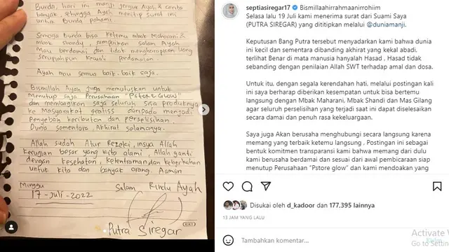 Putra Siregar - Septia Siregar (Foto: Instagram/@septiasiregar17)