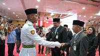 Gubernur Sumatera Utara (Sumut) Bobby Afif Nasution di dampingi Wakil Gubernur Sumut Surya dan Forkopimda, mengukuhkan Paskibraka Provinsi Sumut di Aula Tengku Rizal Nurdin, Jalan Sudirman No 41 medan, Jumat (15/08/2025). Foto: Diskominfo Sumut/YT Hariono
