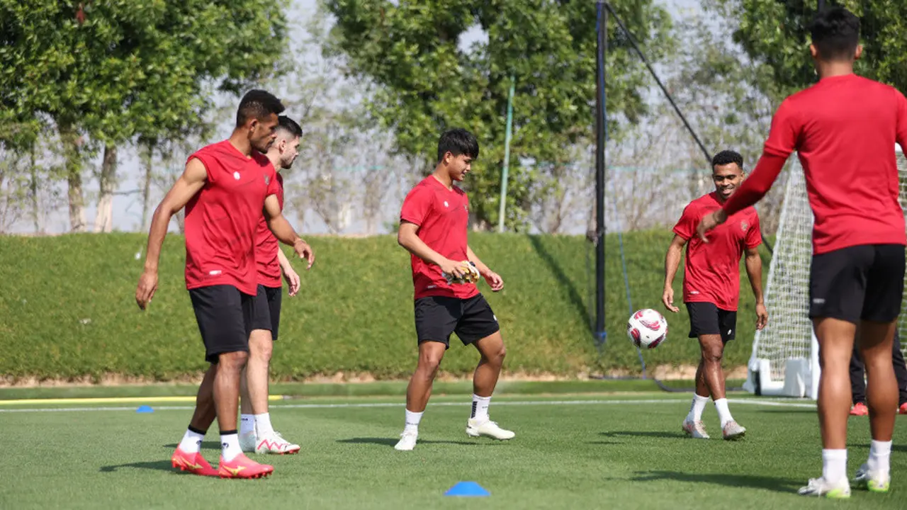 Latihan Timnas Indonesia menjelang Piala Asia 2023.
