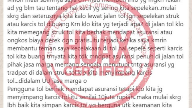 Jawaban Jasa Marga Soal Struk Tol Sebagai Bukti Klaim ...