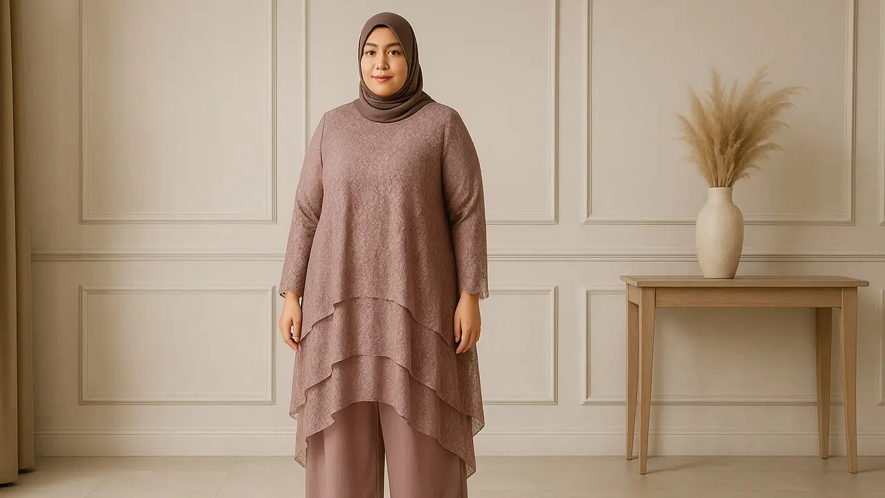 Model Tunik Brokat untuk Orang Gemuk/Ilustrasi gambar oleh AI
