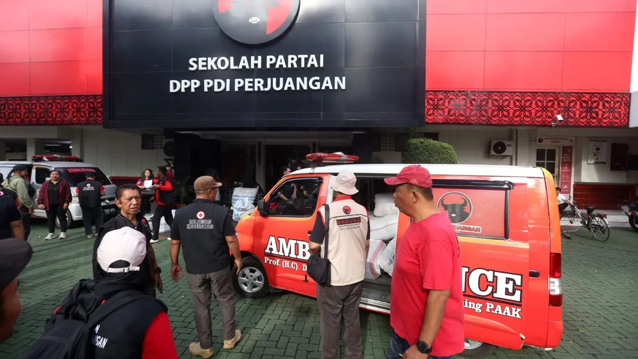 DPP PDI Perjuangan akan melepas sejumlah bantuan menuju lokasi bencana di Aceh, Sumatera Utara (Sumut), dan Sumatera Barat (Sumbar) pada Senin (29/12/2025).