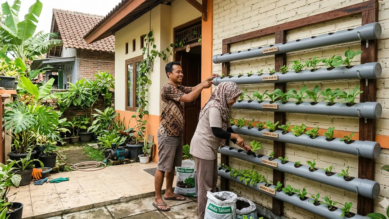 Cara Membuat Kebun Sayur dari Pipa PVC di Rumah