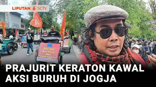 VIDEO: Prajurit Keraton Kawal Aksi Buruh saat Peringatan "May Day" di Jogja