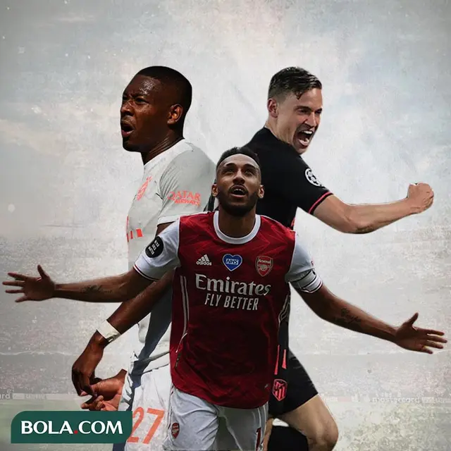 Ilustrasi - David Alaba, Pierre-Emerick Aubameyang, Marcos Llorente