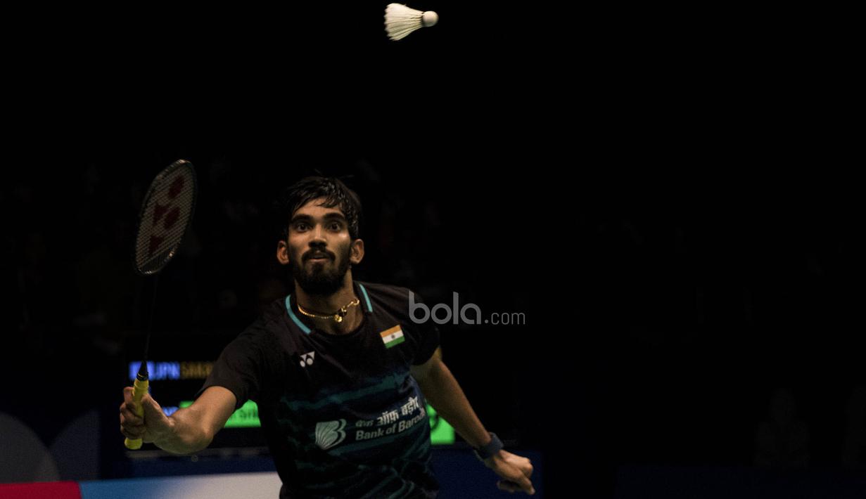 Tunggal putra India, Kidambi Srikanth, berhasil menjadi juara BCA Indonesia Open 2017 di JCC, Jakarta, Minggu (18/6/2017). (Bola.com/Vitalis Yogi Trisna)