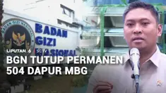 Sementara itu, untuk mencegah risiko kesehatan, Badan Gizi Nasional menutup permanen 504 dapur program makan bergizi gratis atau MBG. Penutupan dilakukan karena dapur dinilai tidak memenuhi standar sanitasi dan higienitas.