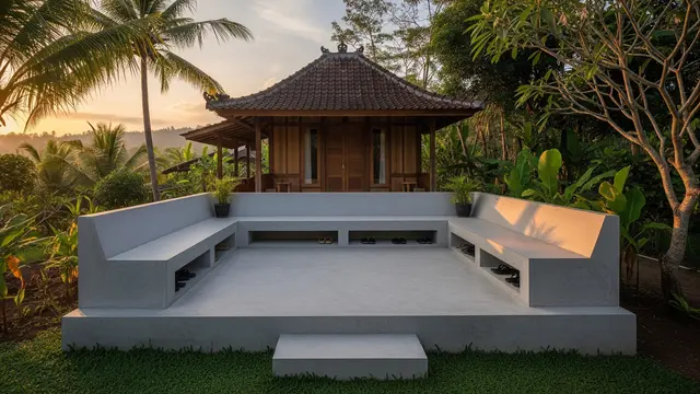 Model Rumah Kecil di Desa dengan Teras Lebar