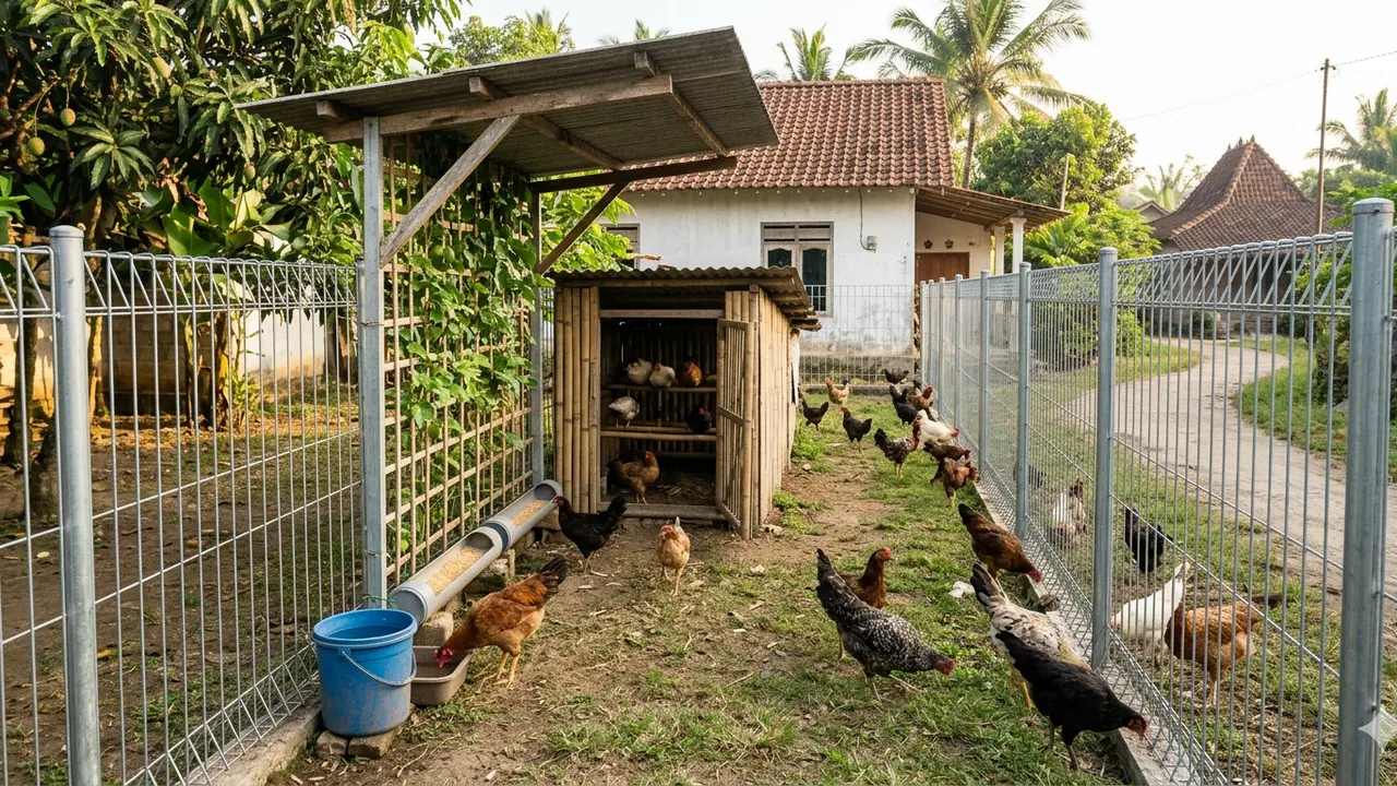 Model Kebun Ayam Umbaran Efisien.