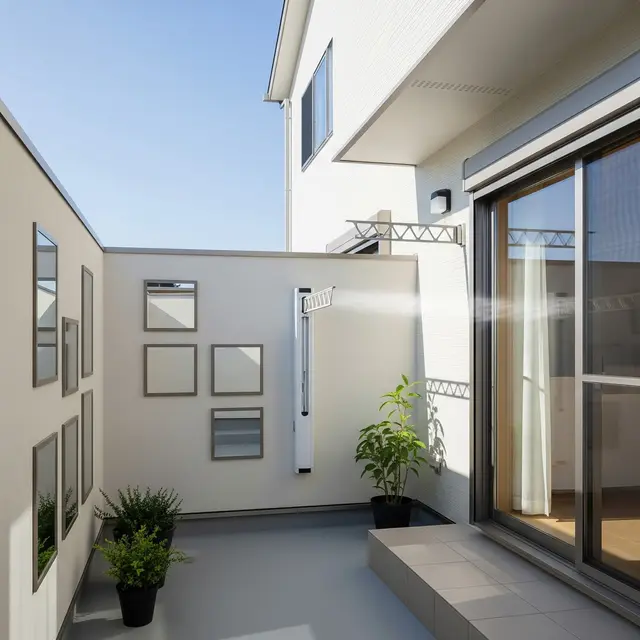 Model Rumah Kecil Tapi Luas dengan Area Laundry Outdoor Tersembunyi (Image by Gemini AI)