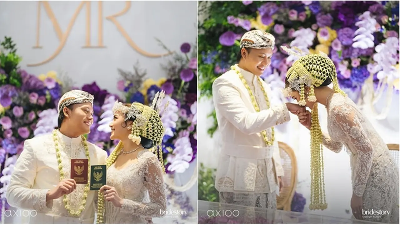 6 Potret Rizky Febian dan Mahalini Sah Menikah, Pamer Cincin Usai Akad