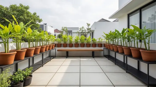 desain edible garden outdoor yang tahan panas dan hujan
