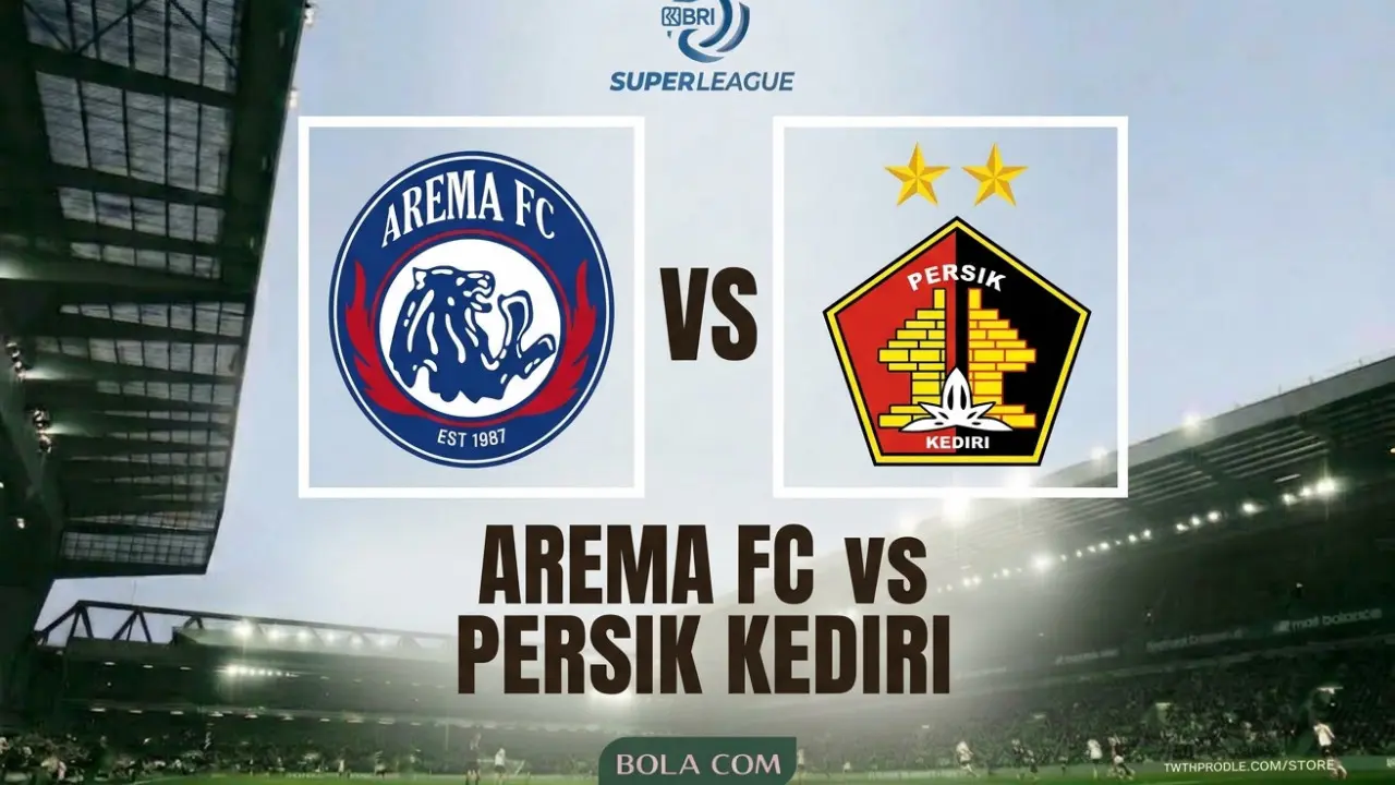 Ilustrasi Arema FC Vs Persik Kediri, BRI Super League