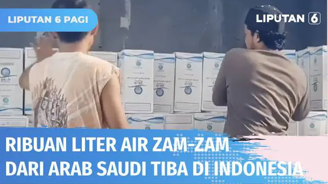 Lebih dari 6.000 liter air Zam-zam dari Arab Saudi mulai tiba di Asrama Haji Sukolilo Surabaya. Setiap jemaah haji nantinya berhak mendapatkan 5 liter air Zam-zam saat kembali ke Indonesia.