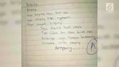 Walau sederhana, puisi ini mendapat nilai bagus dari guru.