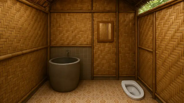Model Kamar Mandi dan WC Sederhana di Kampung/Ilustrasi AI
