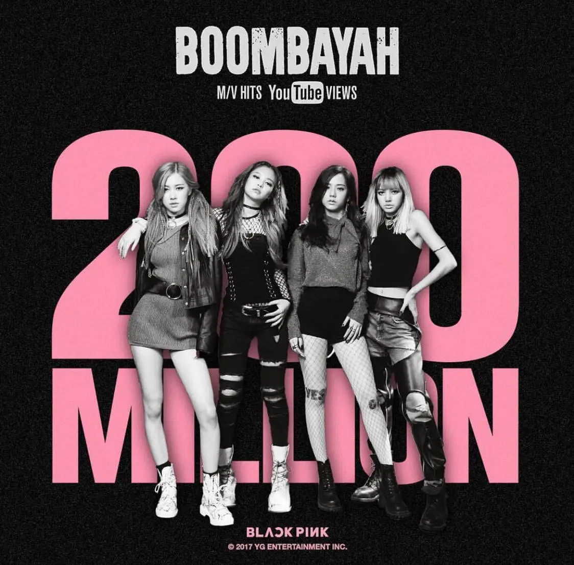 MV Boombayah BLACKPINK berhasil menembus 200 juta penonton di YouTube. (Twitter/YG_BLACKPINK)