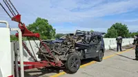 Mobil Tanpa Pengemudi Ringsek usai Kecelakaan di Tol Lampung, Ada 6 Tas Berisi 90 Ribu Butir Ekstasi